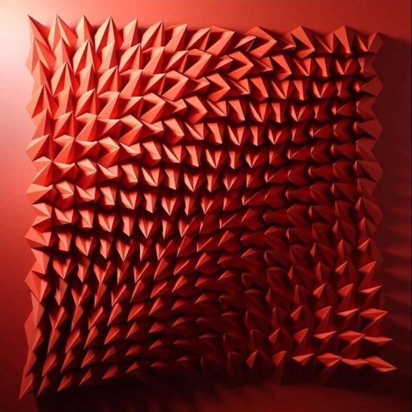 The engineer creates from paper geometric paintings and gifs, from which the eyes go crazy