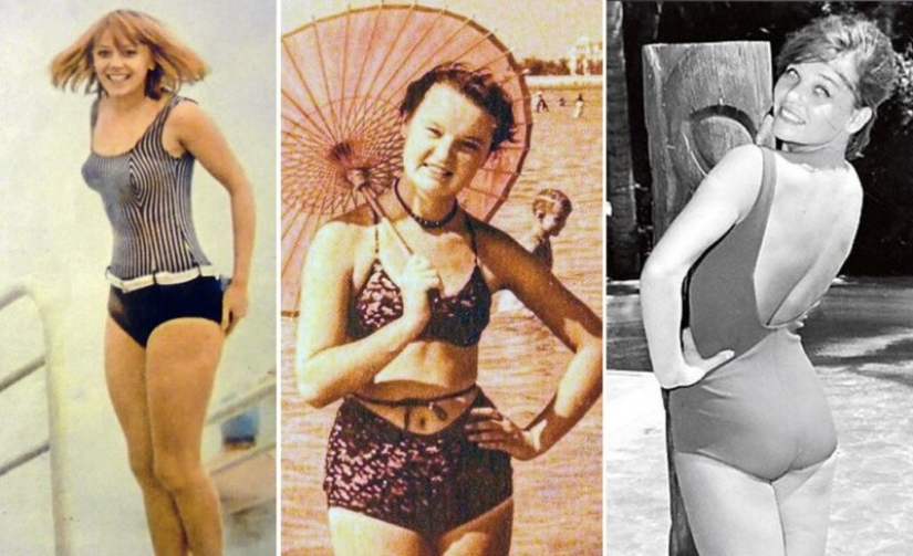 The first beauties of Soviet cinema in swimsuits on vacation