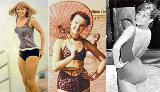 The first beauties of Soviet cinema in swimsuits on vacation