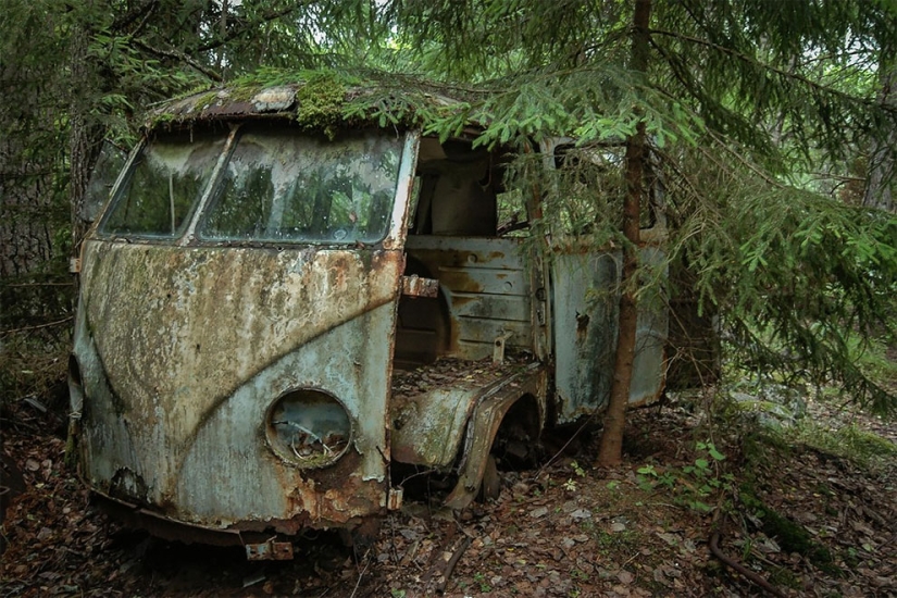 The German spent ten years searching all over Europe for cemeteries of old cars-from tractors to Mercedes