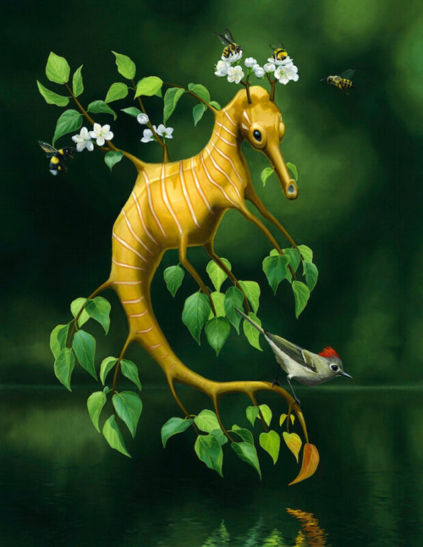 The magic of the animal world in the paintings of the surrealist artist John Ching