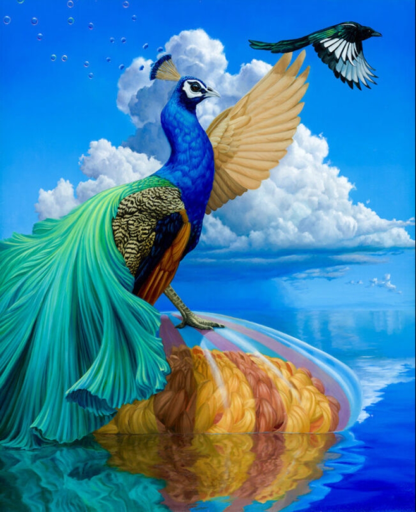 The magic of the animal world in the paintings of the surrealist artist John Ching