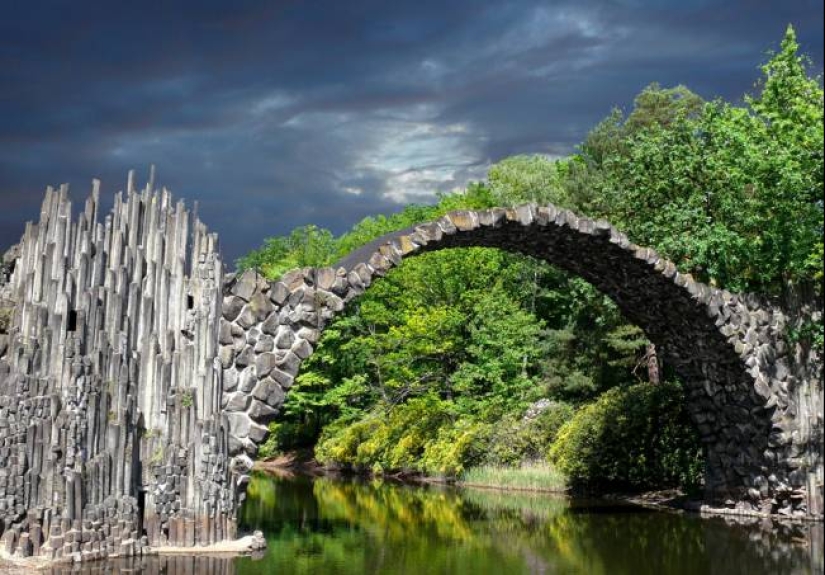 The mystical Rakotzbruke Bridge, which was built by the devil