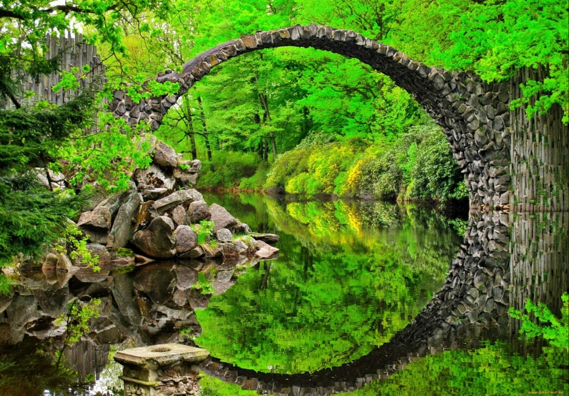 The mystical Rakotzbruke Bridge, which was built by the devil