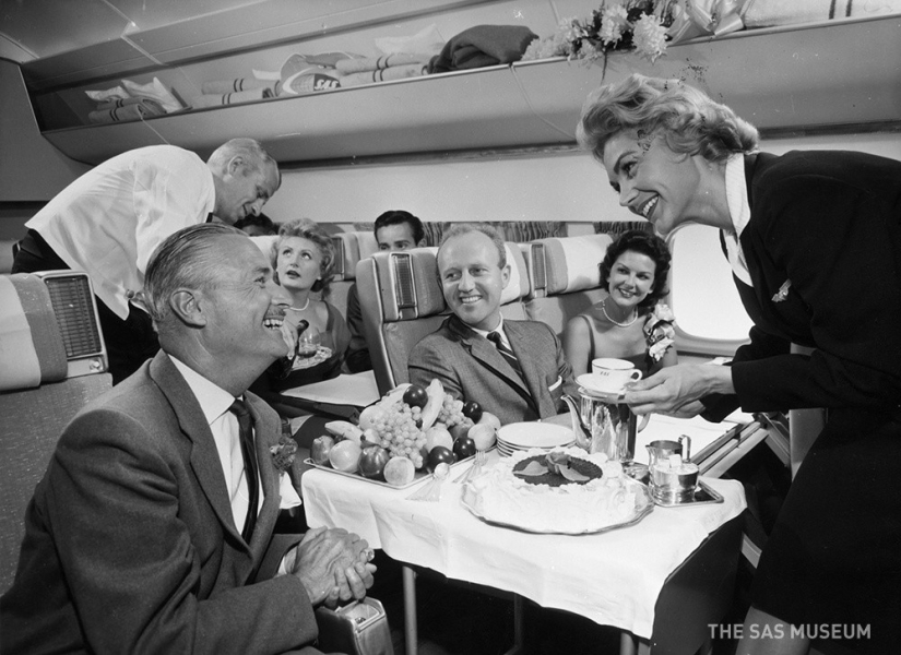 The Norwegian airline showed what was fed on planes half a century ago