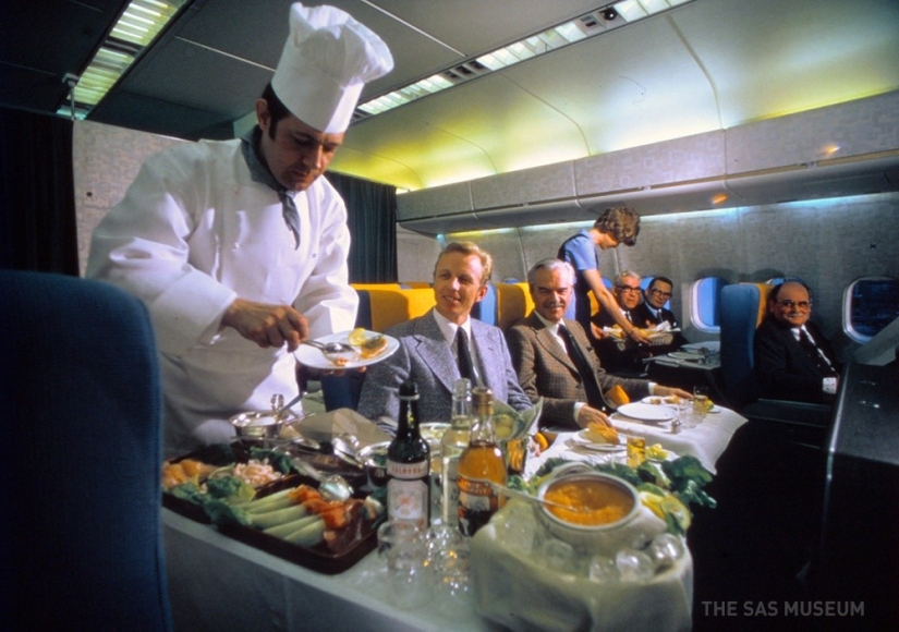 The Norwegian airline showed what was fed on planes half a century ago