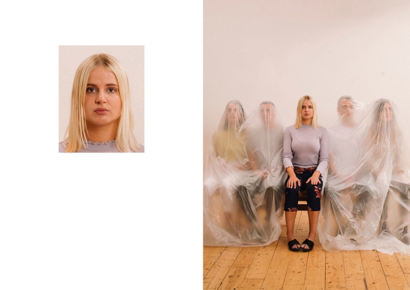 The photographer made fun of a standard passport photo: that's what chaos is happening behind the scenes