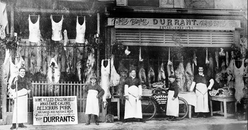 The time of fridges: a butcher's shop in Victorian England