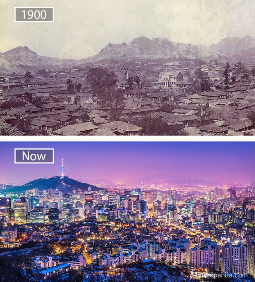 The Wind of change: Famous cities from the same perspective in the past and present