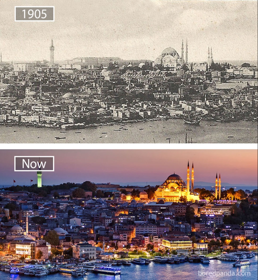 The Wind of change: Famous cities from the same perspective in the past and present