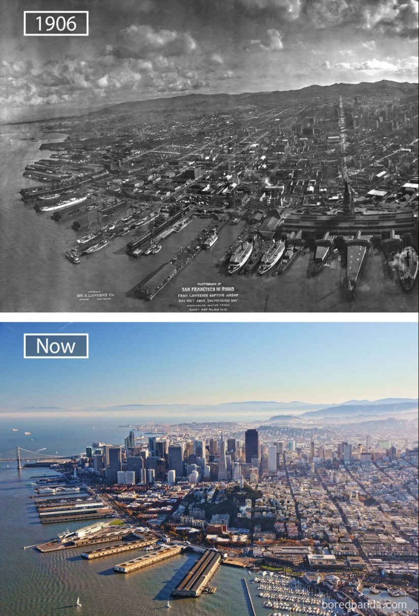 The Wind of change: Famous cities from the same perspective in the past and present