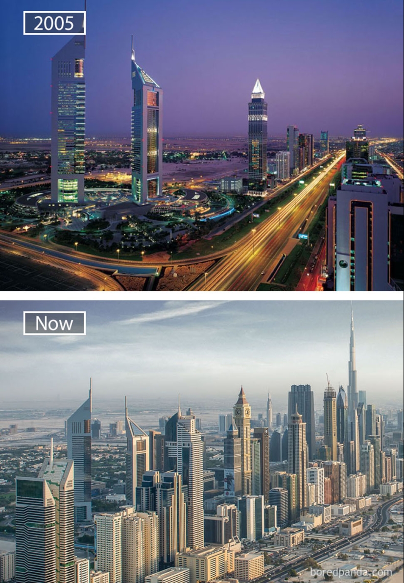 The Wind of change: Famous cities from the same perspective in the past and present