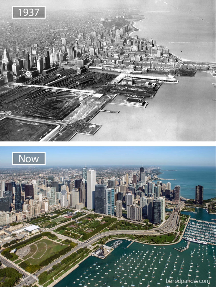 The Wind of change: Famous cities from the same perspective in the past and present