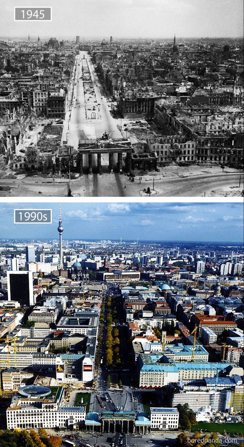 The Wind of change: Famous cities from the same perspective in the past and present