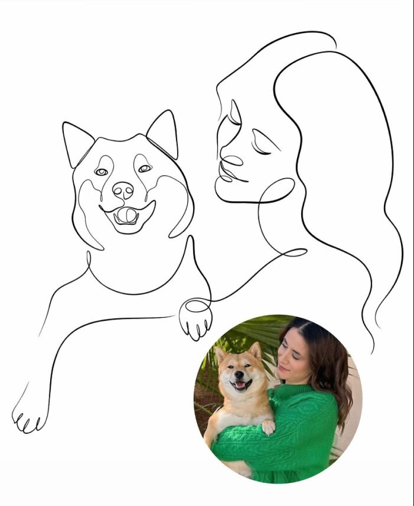 This Artist Creates Custom One-Line Drawings Capturing The Essence Of Any Photo