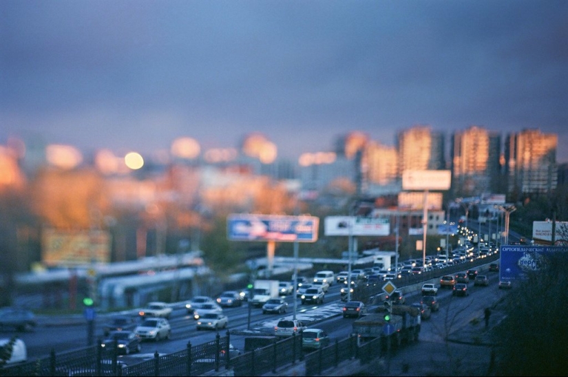 Toy birthplace: urban landscapes of Russia in the lens tilt-shift