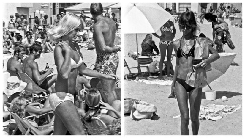 Un día en una playa de California en agosto de 1970