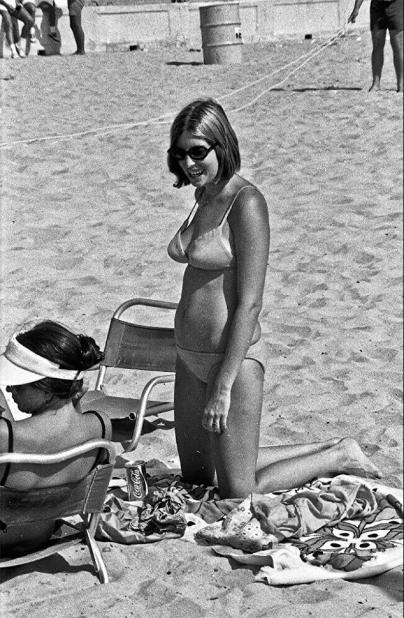 Un día en una playa de California en agosto de 1970