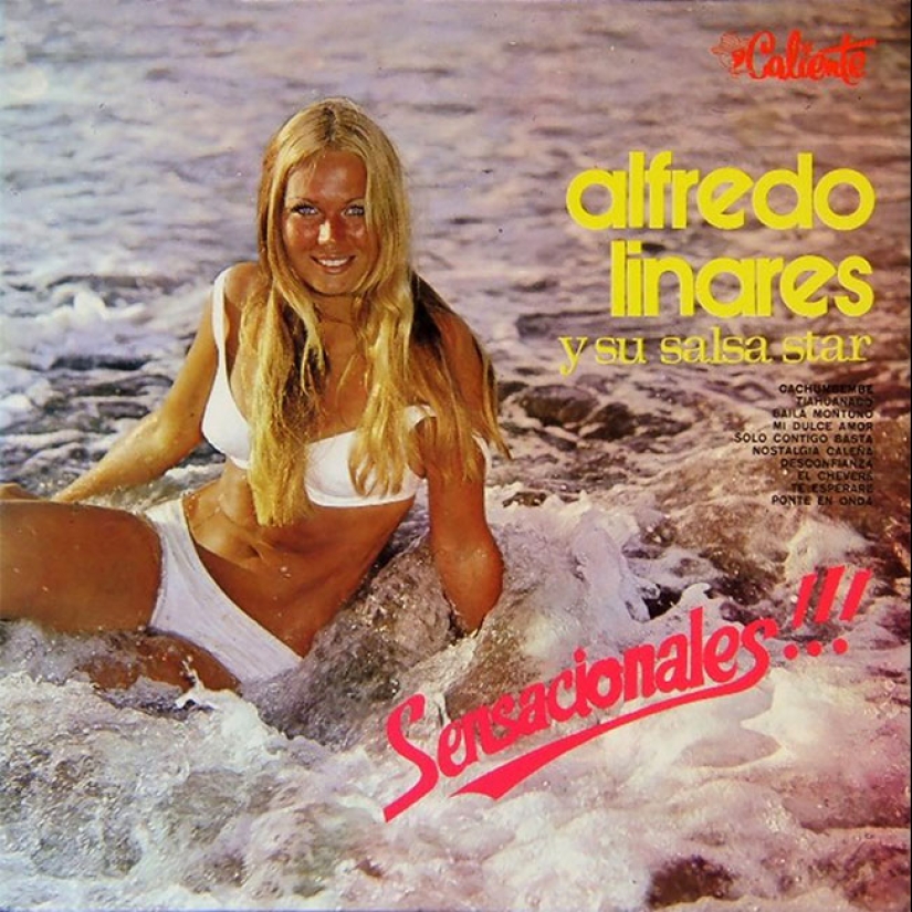 Un sexy bikini con portadas de discos de 60 a 80 años