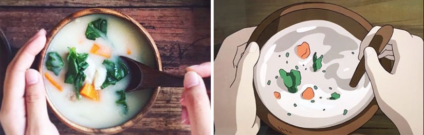 Una gran idea de cómo alimentar a un niño caprichoso: una mujer japonesa cocina platos de dibujos animados de Miyazaki