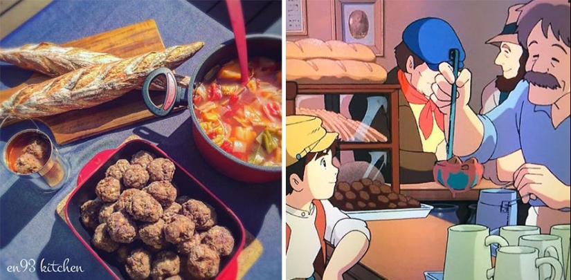 Una gran idea de cómo alimentar a un niño caprichoso: una mujer japonesa cocina platos de dibujos animados de Miyazaki