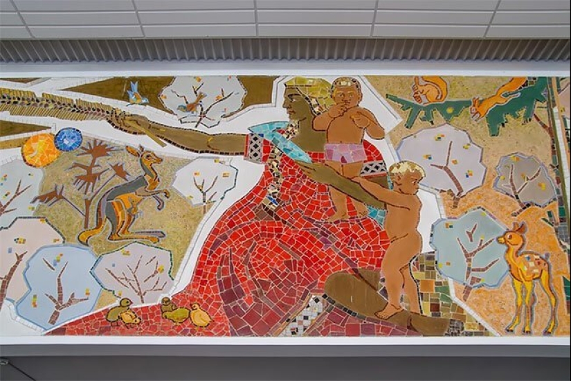 Unique mosaics, preserved from the times of the Soviet Union