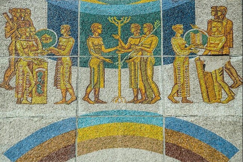 Unique mosaics, preserved from the times of the Soviet Union