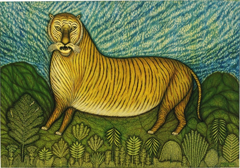 Unique paintings of Morris Hirshfield, who began drawing out of boredom at 65