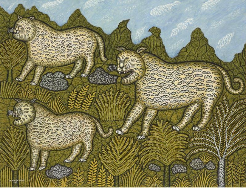 Unique paintings of Morris Hirshfield, who began drawing out of boredom at 65