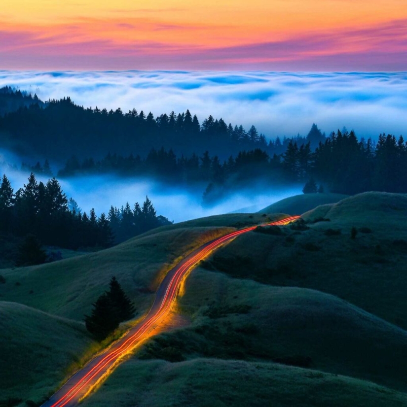 Unrealistically beautiful photographs of waves... fog