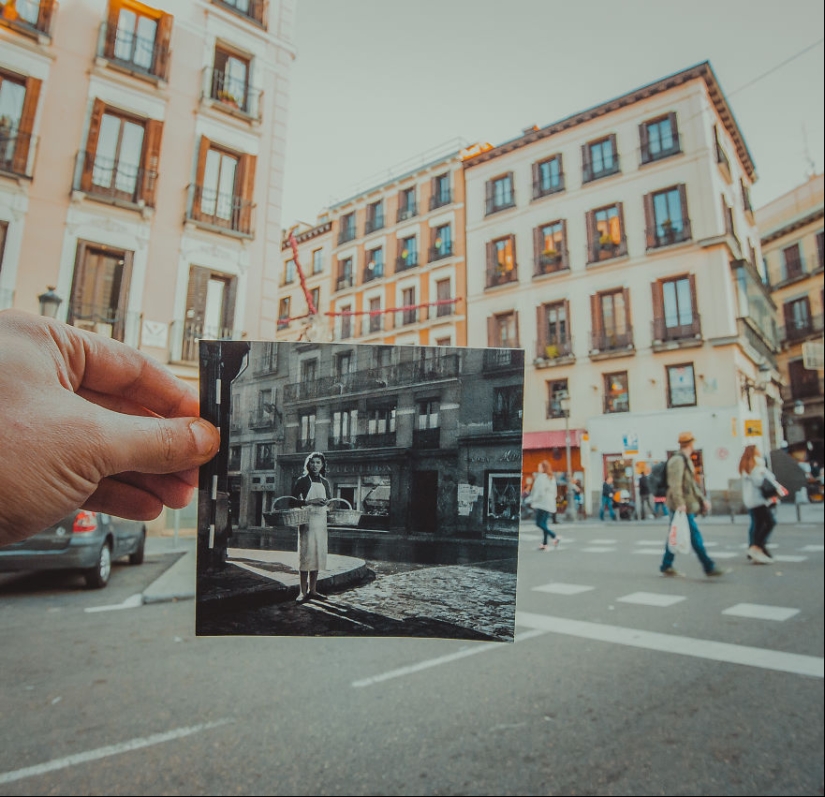 Ventana al pasado: un residente de Bakú combina fotografías antiguas con vistas modernas