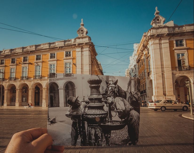 Ventana al pasado: un residente de Bakú combina fotografías antiguas con vistas modernas