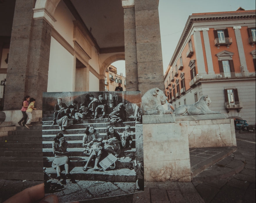 Ventana al pasado: un residente de Bakú combina fotografías antiguas con vistas modernas