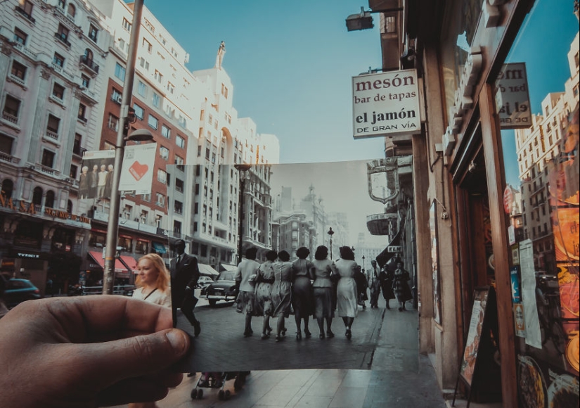 Ventana al pasado: un residente de Bakú combina fotografías antiguas con vistas modernas