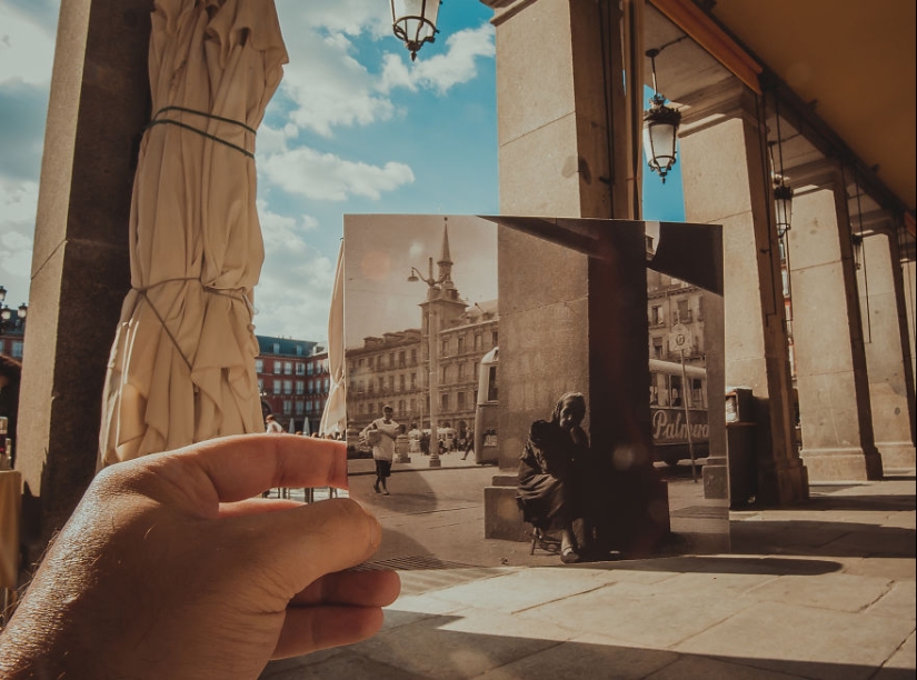 Ventana al pasado: un residente de Bakú combina fotografías antiguas con vistas modernas