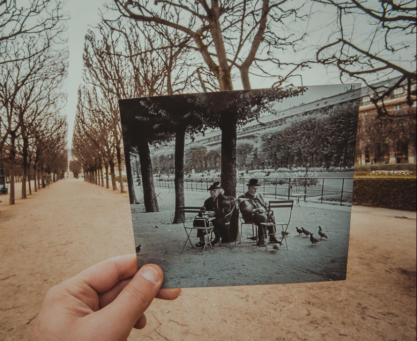 Ventana al pasado: un residente de Bakú combina fotografías antiguas con vistas modernas