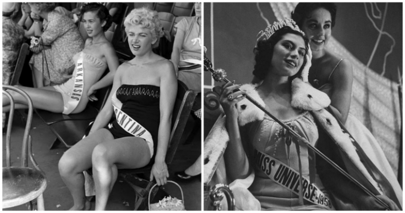 Ver los participantes en el concurso de "Miss universo" 50 años