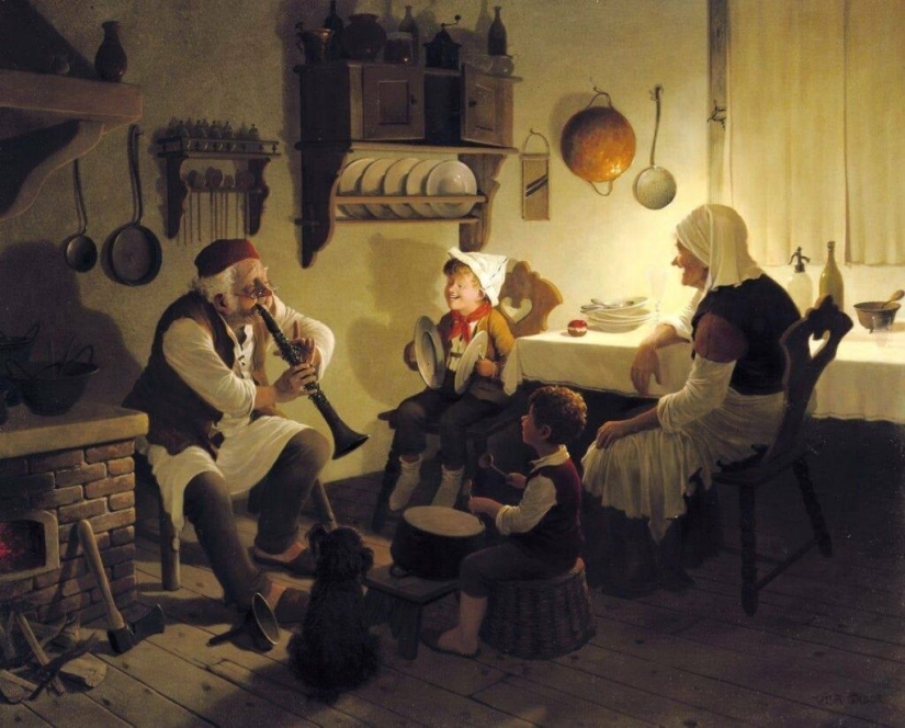 Viejos traviesos del género húngaro virtuoso de la pintura Vida Gabor
