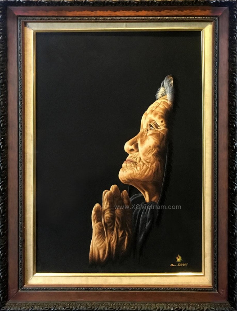 Vietnamita Studio XQ Dalat manualmente con bordados de seda hyperrealistic pinturas