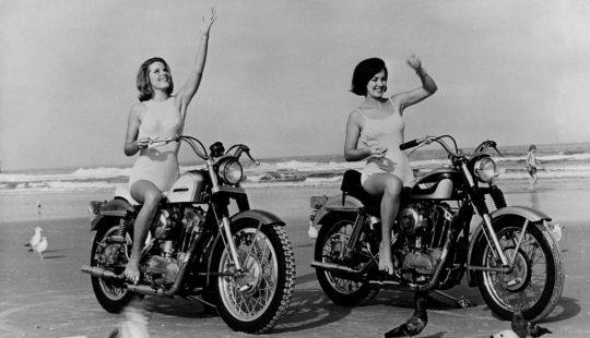 Vintage photos of cool girls on motorcycles