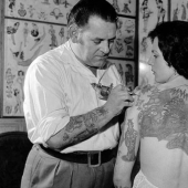 Vintage portraits of tattooed women