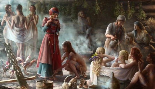 What are the restrictions for women operated in the Russian bath