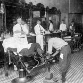 What did barbershops look like in the late XIX - early XX century