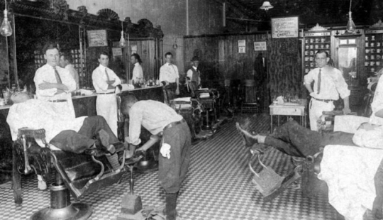 What did barbershops look like in the late XIX - early XX century