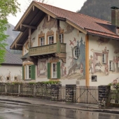 What does a painted Alpine village look like