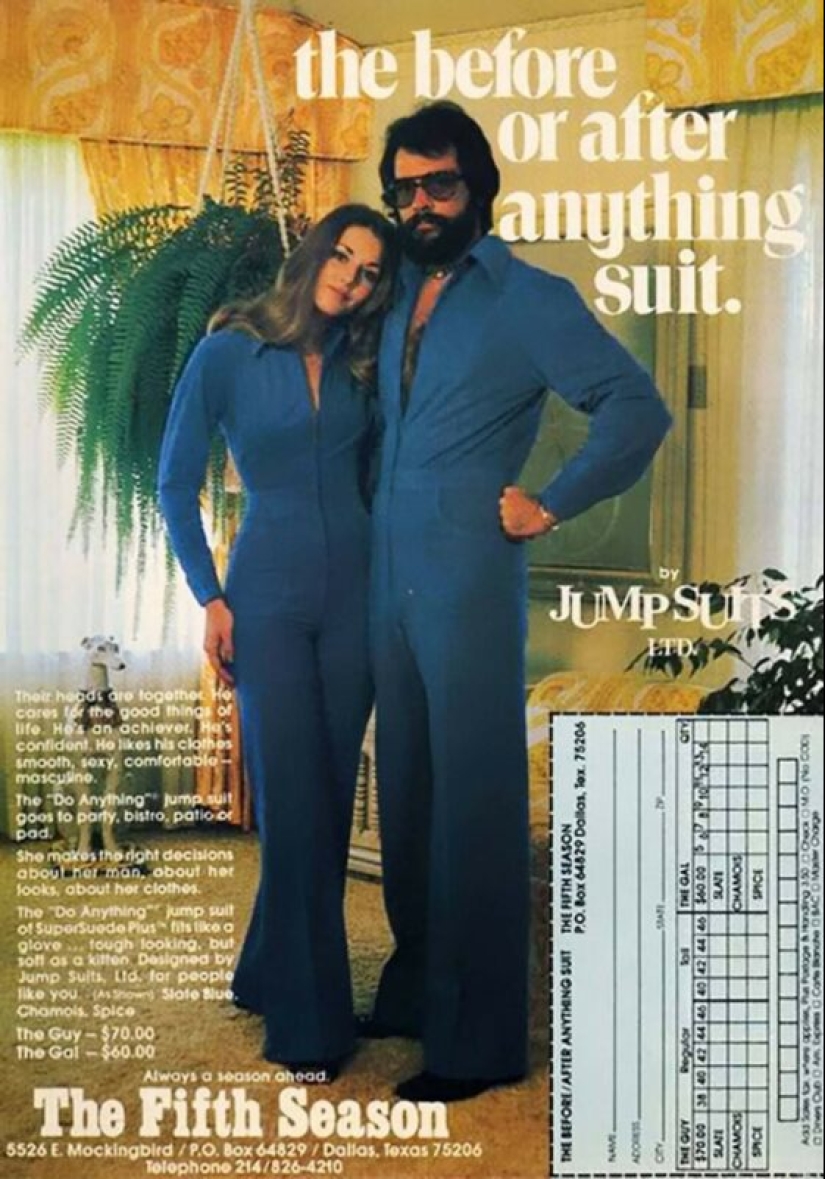 What men's fashion looked like in the 70s. We hope she never comes back