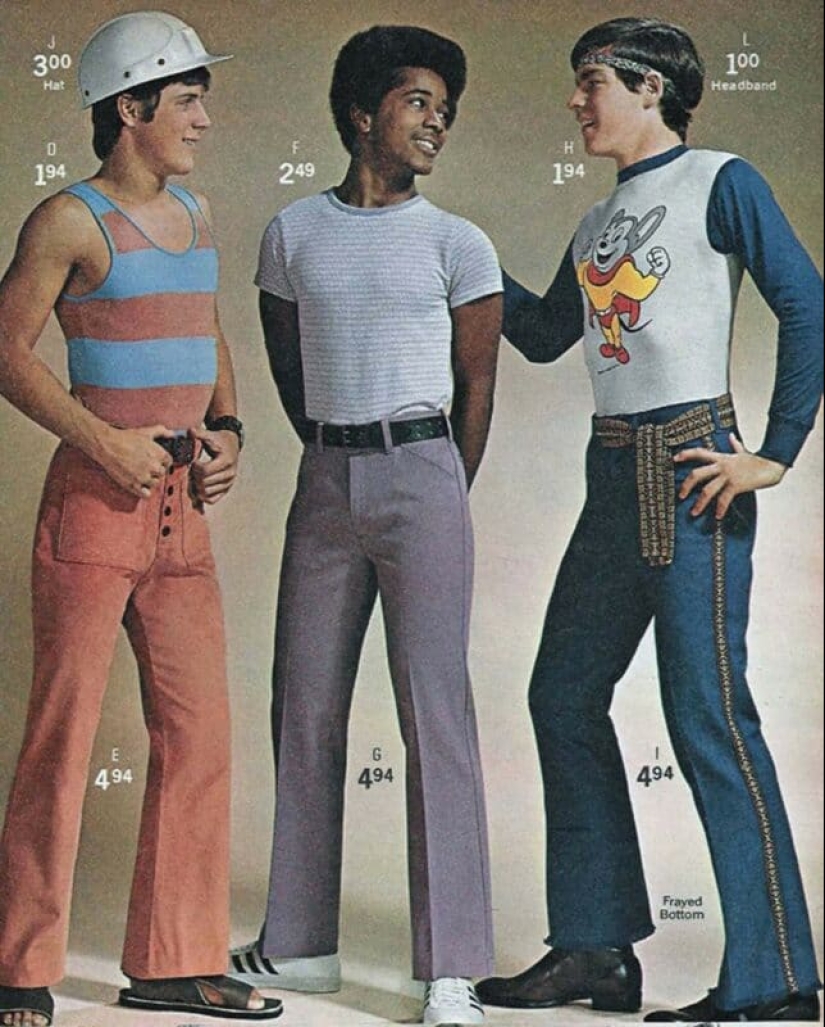 What men's fashion looked like in the 70s. We hope she never comes back