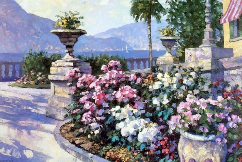 When you miss the summer, look at the paintings of this artist. He is called the Monet of the XXI century