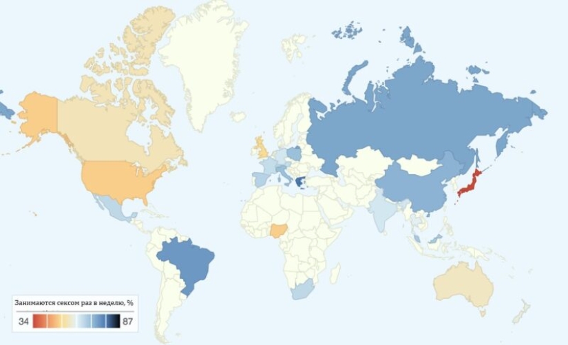 Where in the world often have sex? Scientists have answered a question