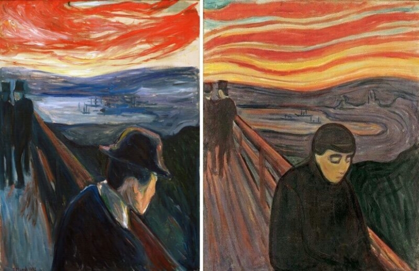 Who cries on the famous painting by Edvard Munch